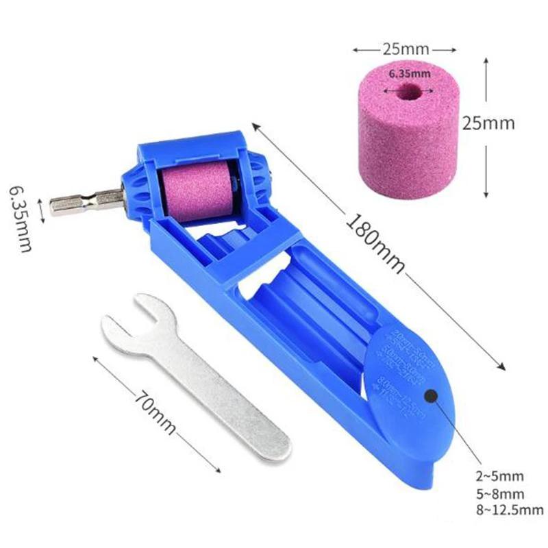 Tragbarer Bohrerschärfer Korundschleifscheibe Elektrobohrmaschine Hilfswerkzeug