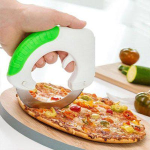 Creative Stainless Steel Wheel Rolling Knife Blade Non-slip Circular Knife Kitchen Cooking Tools