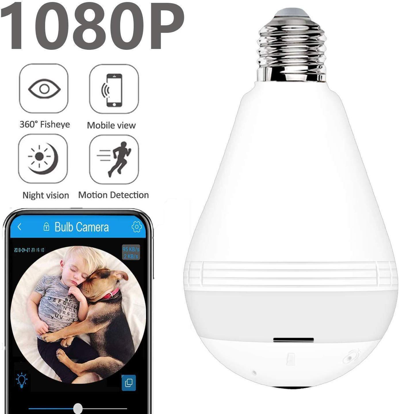 1080P HD | 360°Light Bulb WiFi Camera