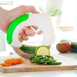 Creative Stainless Steel Wheel Rolling Knife Blade Non-slip Circular Knife Kitchen Cooking Tools