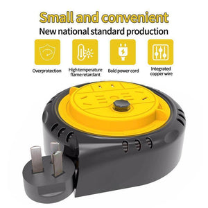 Snail shape coiled power strip, 1.8m mobile reel socket