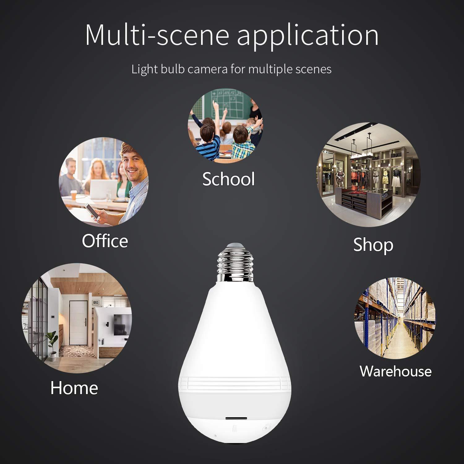 1080P HD | 360°Light Bulb WiFi Camera