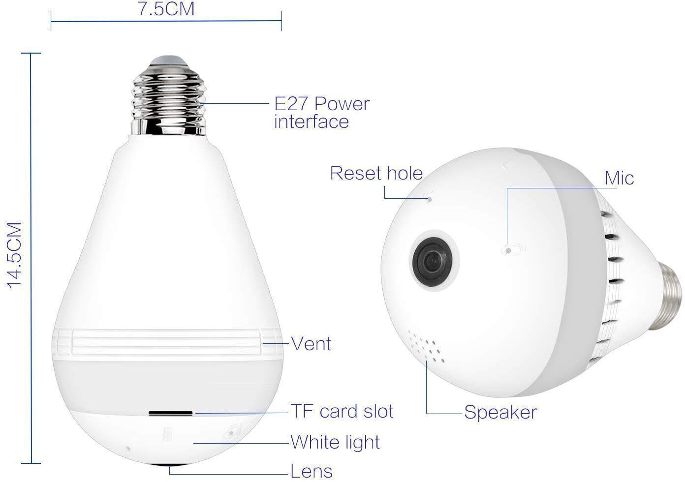 1080P HD | 360°Light Bulb WiFi Camera